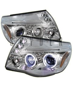 2005-2008 Toyota Tacoma Chrome Housing Dual Halo Angel Eyes LED