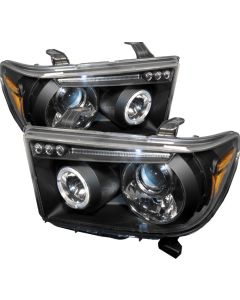 2007-2008 Toyota Tundra Black Housing Dual Halo Angel Eyes LED P