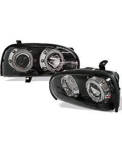 VW Golf III Projector Headlights With LED Angel Eyes 92-98