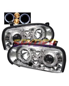 1992-1998 VW Golf III Chrome Housing Dual Halo Angel Eyes Projec