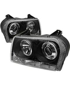 Chrysler 300C Projector Headlights with LED CLEAR Angel Eyes 05-