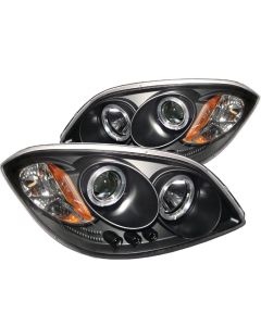 2005-2007 Chevy Cobalt Black Housing Dual Halo Angel Eyes LED Pr