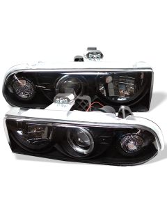 1998-2002 Chevy S10 Black Housing Halo Angel Eyes Projector Head