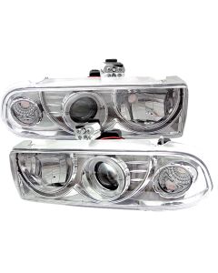 1998-2002 Chevy S10 Chrome Housing Halo Angel Eyes Projector Hea