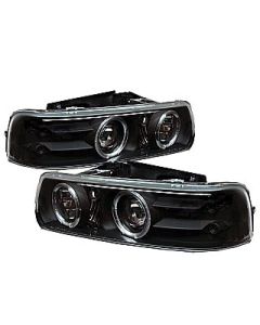 Chevy Silverado Projector Headlights Dual LED Halos 99-02