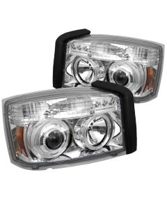 2005-2007 Dodge Dakota Chrome Housing Dual Halo Angel Eyes LED P