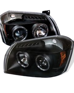 2005-2007 Dodge Magnum Black Housing Dual Halo Angel Eyes LED Pr