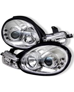 2000-2002 Dodge Neon Chrome Housing Dual Halo Angel Eyes LED Pro