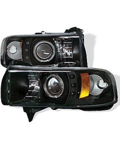 Dodge Ram Projector Headlights Single LED Halo 94-01