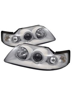 1999-2004 Ford Mustang 1 Piece White Housing Dual Halo Angel Eye