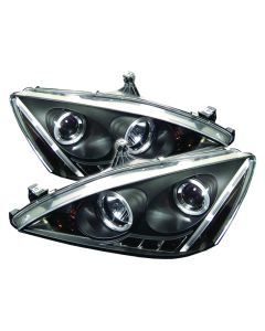 2003-2006 Honda Accord Black Housing Dual Halo Projector Headlig