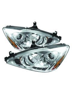 2003-2006 Honda Accord Chrome Housing Dual Halo Projector Headli