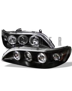 1998-2002 Honda Accord Black Housing Dual Halo Angel Eyes Projec