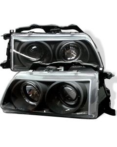 1990-1991 Honda Civic / CRX Black Housing Halo Angel Eyes Projec