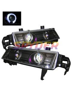 1992-1996 Honda Prelude Black Housing Halo Angel Eyes Projector