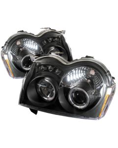 2005-2008 Jeep Grand Cherokee Black Housing Dual Halo Angel Eyes