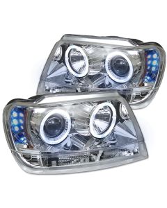 1999-2004 Jeep Grand Cherokee Chrome Housing Dual Halo Angel Eye