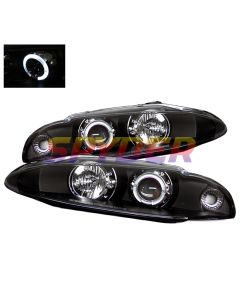 1995-1996 Mitsubishi Eclipse Black Housing Halo Angel Eyes Proje