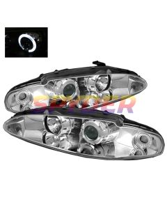 1995-1996 Mitsubishi Eclipse Chrome Housing Halo Angel Eyes Proj