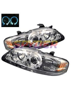 2000-2003 Nissan Sentra Chrome Housing Dual Halo Angel Eyes Proj