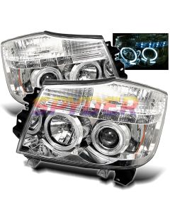 2004-2007 Nissan Titan / Armada Black Housing Dual Halo Angel Ey