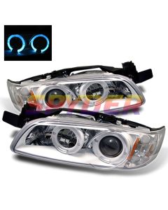 1997-2003 Pontiac Grand Prix White Housing Dual Halo Angel Eyes