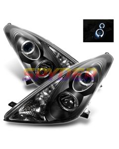 2000-2005 Toyota Celica Black Housing Dual Halo Angel Eyes Proje