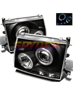 1997-2000 Toyota Tacoma Black Housing Halo Angel Eyes Projector