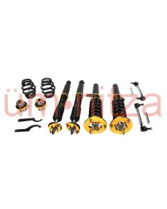 RACELINE ADJUSTABLE COILOVER KIT (FK Style) Fits BMW E46 3-SERIES (NON M3 NO TI) - Gold Yellow