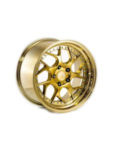 Aodhan 18x9.5/10.5  DS01 5x120 +25 Gold Vaccum w/ Chrome Rivets Wheels (Set of 4)