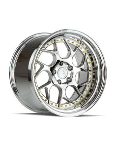 Aodhan 18x9.5  DS01 5x114.3 +22 Vaccum w/Gold Rivets Wheels (Set of 4)