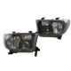 07-13 Tundra 08-13 Sequoia Black Headlights Headlamps Pair Left+Right 2007-2013