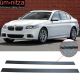 Fits 12 Fit BMW 528i Carbon Fiber Texture Side Skirts Extension Flat Bottom Line Lip