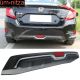 Fits 16-18 Honda Civic Sedan Rear Diffuser With Led Cf Texture Chrome Trim