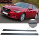 Fits 14 Mazda 6 Carbon Fiber Texture Side Skirts Extension Flat Bottom Line Lip