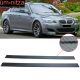 Fits 04-10 BMW E60 5 Series 2PCS Side Skirts Extension PP Carbon Fiber Texture