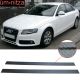 Fits 11 Audi A4 Carbon Fiber Texture Side Skirts Extension Flat Bottom Line Lip