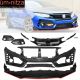 Fits 16-18 Honda Civic Type-R Style Front Bumper + Grille + Lip + Foglight Cover