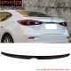 Fits 14-18 Mazda 3 Sedan Flushmount Trunk Spoiler Painted #41W Jet Black Mica