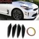 Universal Front Bumper Lip Canards Splitters Fin 4Pc V3 Style - Carbon Fiber