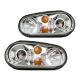 99-05 VW Golf MK4 ECode Chrome Projector Glass Lens Headlights - Amber Signal