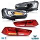 VLAND Dual Beam Projector Headlights and Taillights for Mitsubishi Lancer EVO X 2008-2018(Multi-Choice Combination)