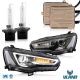 VLAND Dual Beam Projector Headlights and 2PCs D2H Xenon Bulbs for Mitsubishi Lancer EVO X 2008-2018 (Regular Projector. LHD and RHD Versions)
