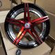 W1525 IV-807 XH580 Black Machined Red Face 18x8.0 Et35 5x114.3 CB73.1