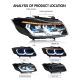 Projector90 3-Series For BMW  Headlights E90 COMPLETE LED with DRL Switchback Signals PAIR
