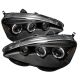 2002-2004 Acura RSX Black Housing Dual Halo Angel Eyes LED Proje