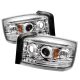 2005-2007 Dodge Dakota Chrome Housing Dual Halo Angel Eyes LED P