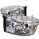 2006-2008 Dodge Ram Chrome Housing Dual Halo Angel Eyes LED Proj