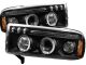 1994-2001 Dodge Ram Black Housing Dual Halo Angel Eyes LED Proje