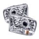 1999-2004 Ford F250 Chrome Housing Dual Halo Angel Eyes LED Proj